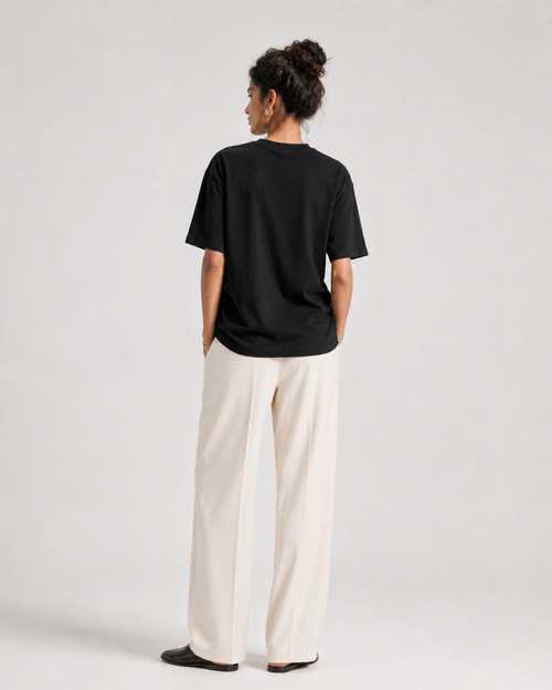 Détail du t-shirt Sahara Sand beige DUNE, coton épais 240g The Sand Series — vue 3