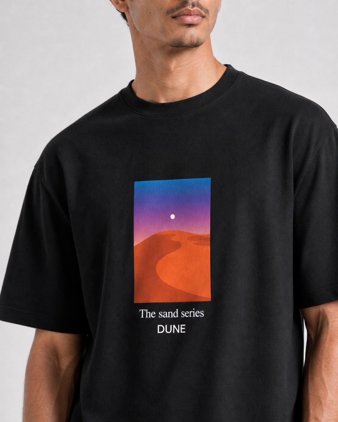 Dos du t-shirt noir Sahara Night en coton premium Dune