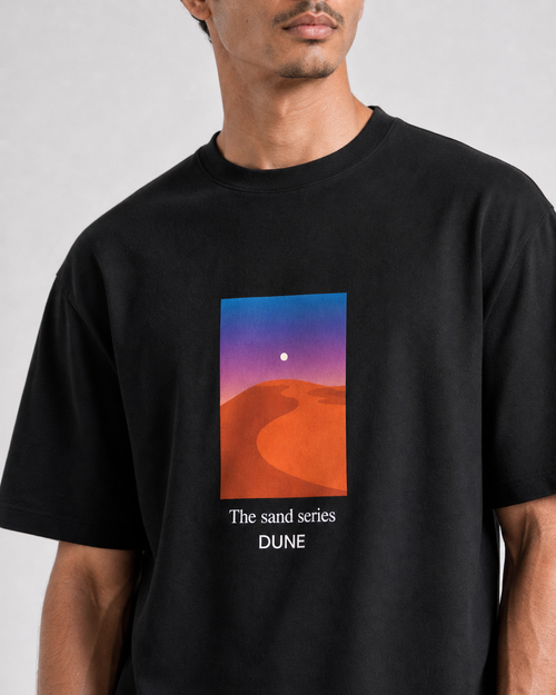 Dos du t-shirt noir Sahara Night en coton premium Dune — vue 2